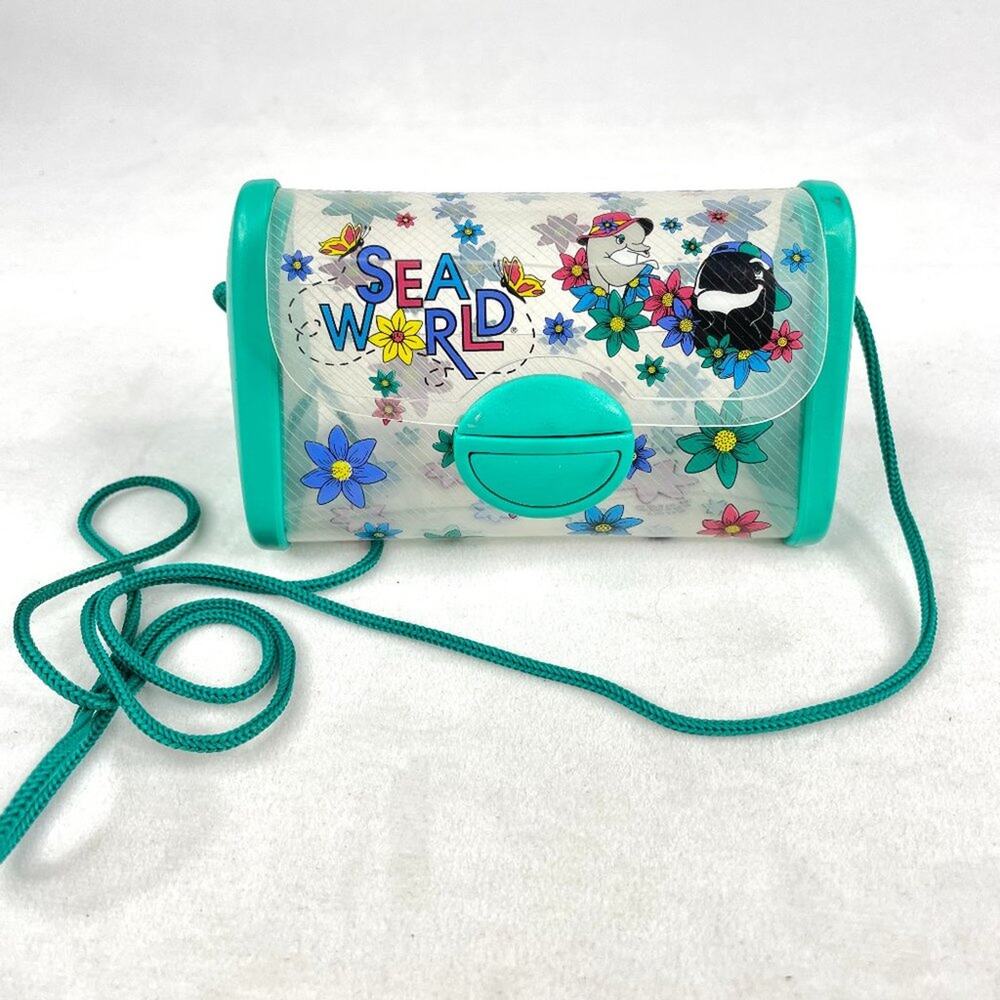 Rare Vintage Sea World Plastic Clear Mini Purse